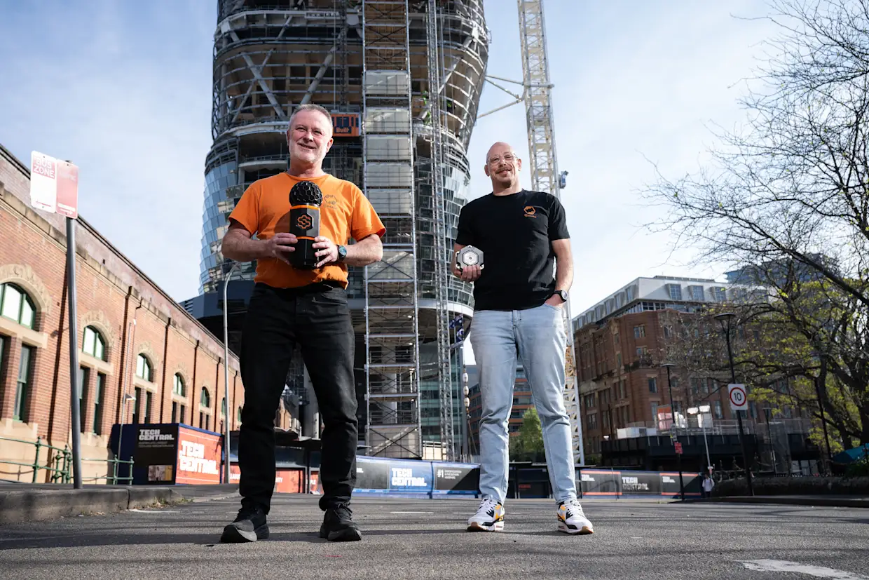 SiteHive Co-founders Adam Ferguson and Ben Cooper-Woolley photographed by the AFR